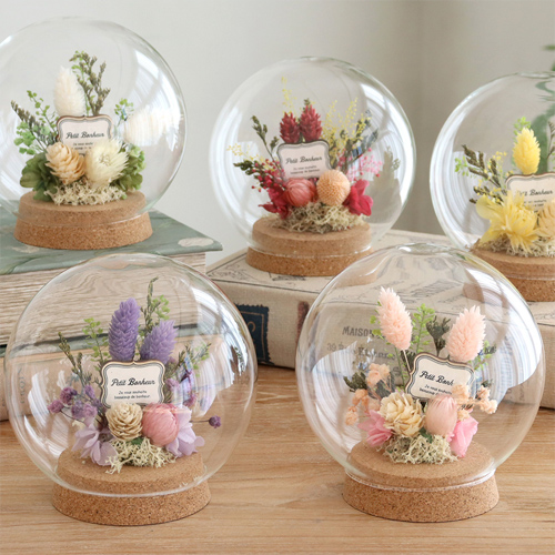 プリザーブドフラワー ガラスドームアレンジ| ベルビーフルール