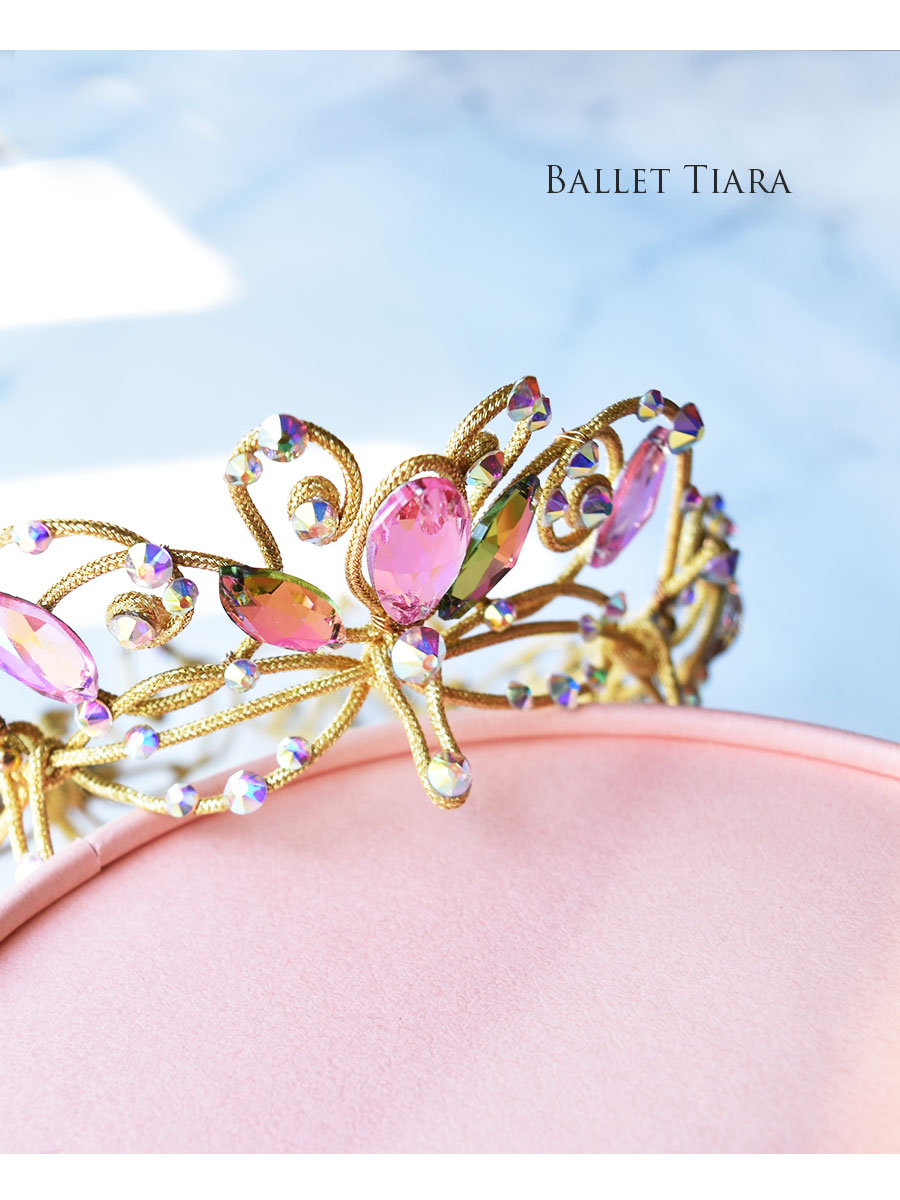 バレエ・舞台用アクセサリー＞コードチェーンティアラ額飾り付き