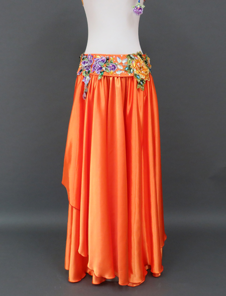 ベリーダンス衣装】鮮やかなオレンジ☆フレッシュでイキイキとした