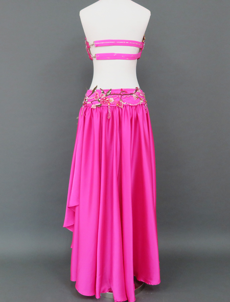 ベリーダンス衣装】透明感◎鮮やかなピンクにさくら咲く♡ベリー