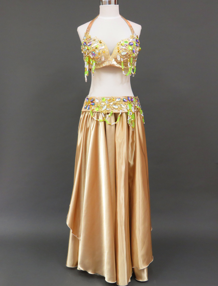 ベリーダンス衣装】光をとりこみ美しく輝くゴールド☆ベリーダンス