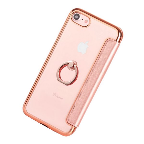 フィンガーリング付きクリア手帳型iPhone用ケース【iPhone7・iPhone8