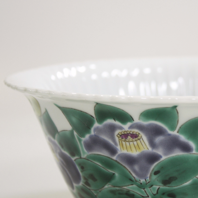 九谷焼アウトレット50％OFF!! 難あり 九谷焼7号鉢 椿 川田稔 【九谷焼