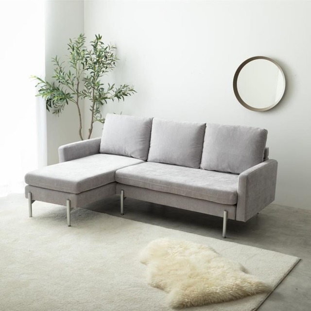 Glen（グレン） ファブリック3人掛けカウチソファ