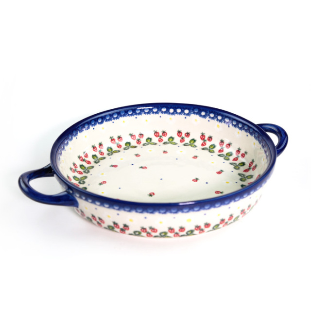 オーブン皿（ラウンド）ポーリッシュポタリー(ポーランド食器)