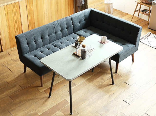 ソファーダイニング3点セット mild（ミルド）ディープブルータイプ