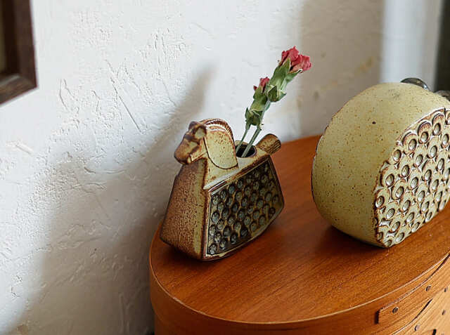 フラワーベース かしわ窯 small horse｜北欧・ヴィンテージインテリア