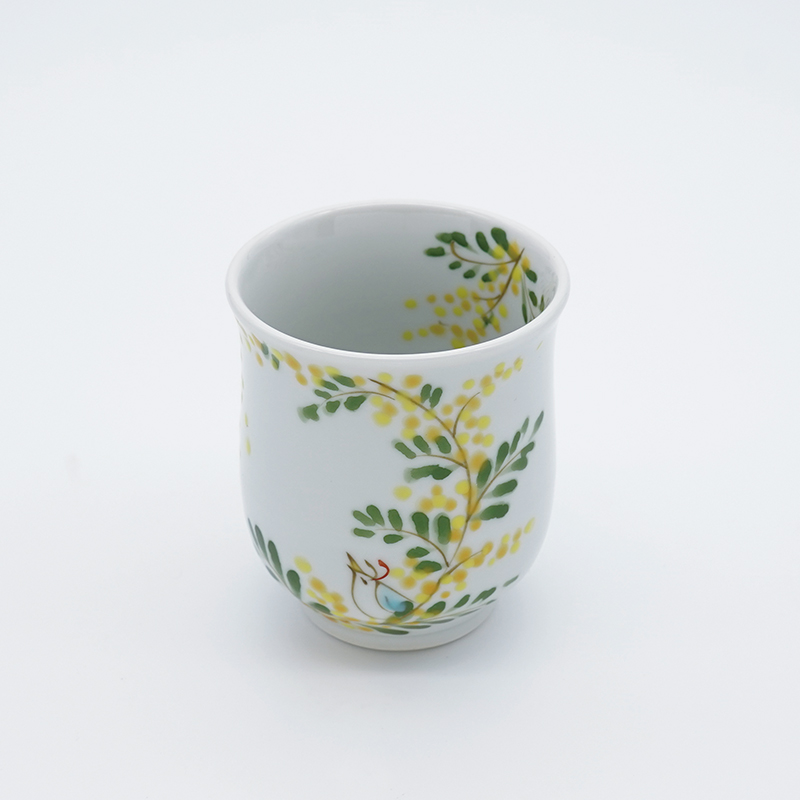 ミモザとうさぎ／湯呑(小)｜空萌工房(そらもえこうぼう)｜田口紀美子