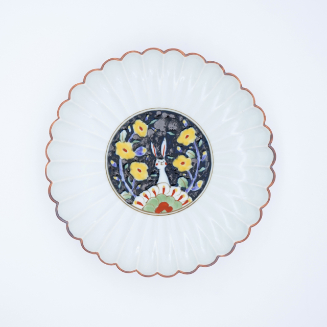 菊割7寸皿(濃)｜空萌工房(そらもえこうぼう)｜田口紀美子