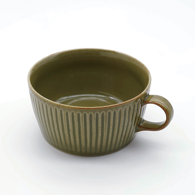 波佐見焼 一誠陶器 浮彫-UKIBORI- スープカップ／緑