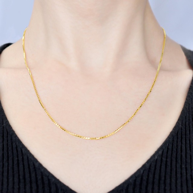 ゴールド チェーン ネックレス 18金 K18 ベネチアン 幅 1.2mm 約 6.1g