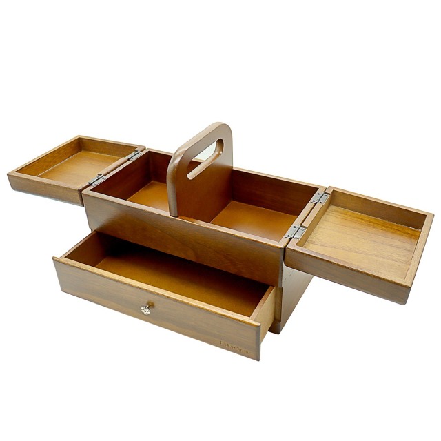 裁縫箱 木製 天然木 桐材 ソーイングボックス おしゃれ レトロ 収納 2