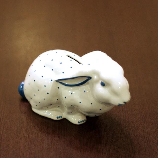 中古】Tiffany（ティファニー）ブルーラビット貯金箱（オリジナルキー