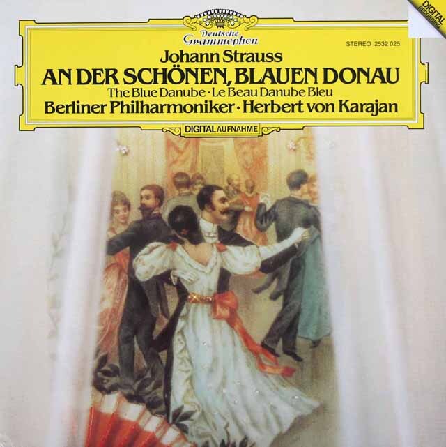 LPレコード カラヤンのJ.シュトラウス/「美しく青きドナウ」ほか 独DGG