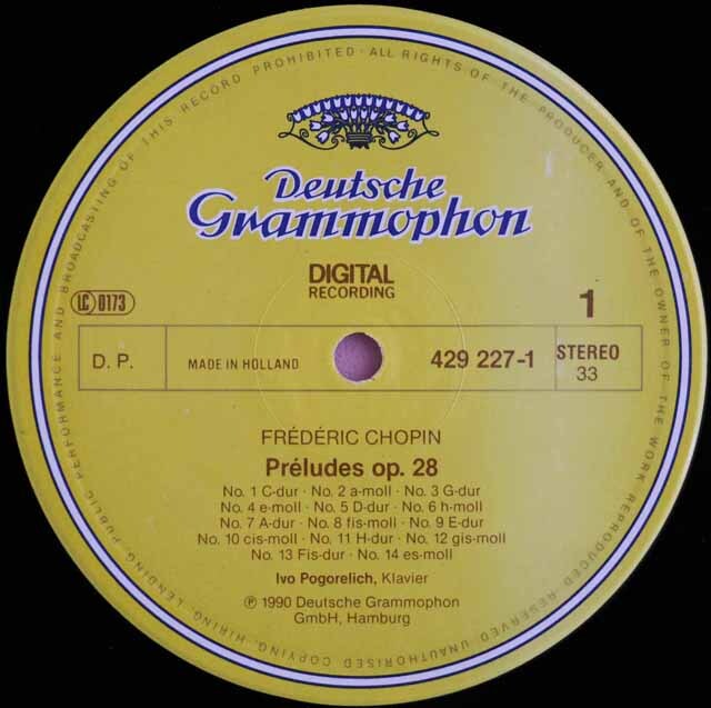 LP レコード 直筆サイン付き ポゴレリチのショパン /前奏曲作品28（全