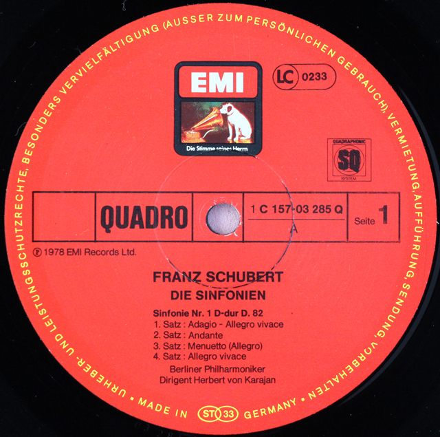 LP レコード カラヤンのシューベルト/交響曲全集 独EMI 3720