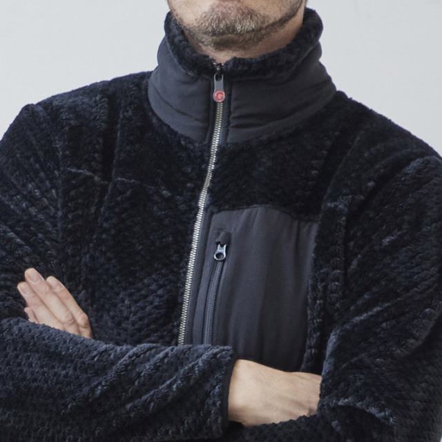 ムートン調 フリース ハイネック ジップブルゾン アウター