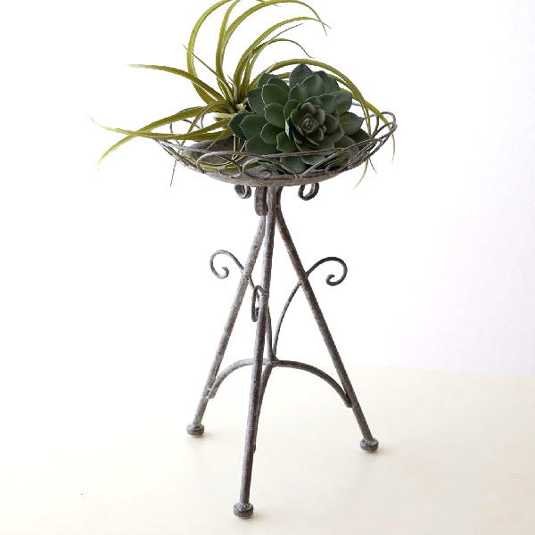 フラワースタンド 花台 バードフィーダー おしゃれ プレート アイアン