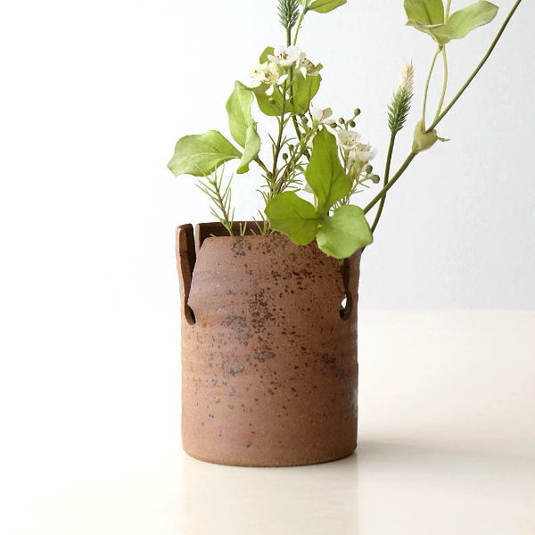 花器 陶器 花瓶 おしゃれ 和陶器花入 四方切 [mkn1271] | ギギliving