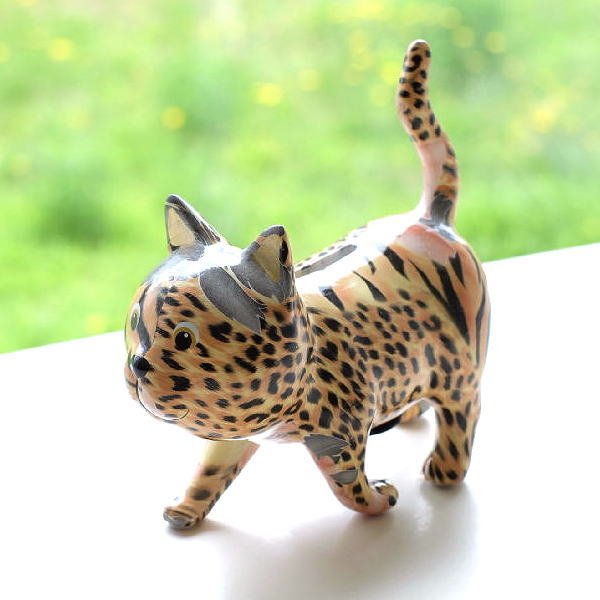 貯金箱 おしゃれ 陶器 猫 ねこ キャット オブジェ 置物 かわいい 動物