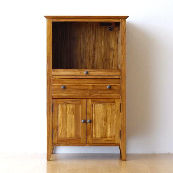 レンジ台 チーク 無垢材 天然木 木製 幅60 奥行40 チークレンジ台