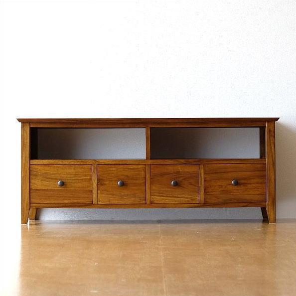 テレビ台 チーク 無垢材 幅114 奥行35 チークローボード114スリム