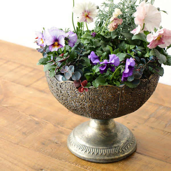 鉢カバー アイアン アンティーク風 高台 レトロ おしゃれ 観葉植物