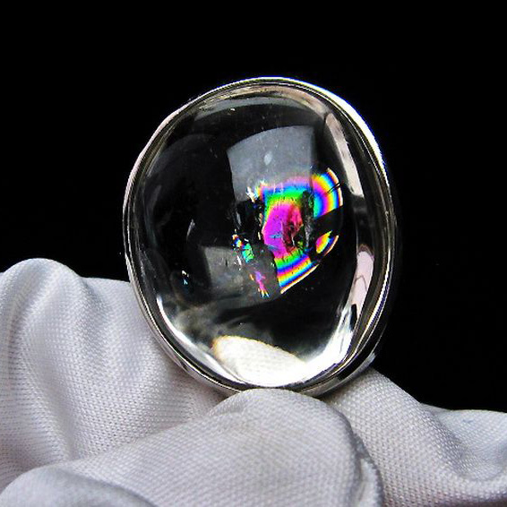 アイリスクォーツ 虹入り レインボー水晶 ペンダント[T436-2246]