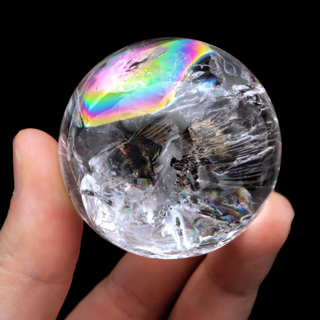 AAAグレード レムリアンシード ライトスモーキー 虹 スフィア AAA