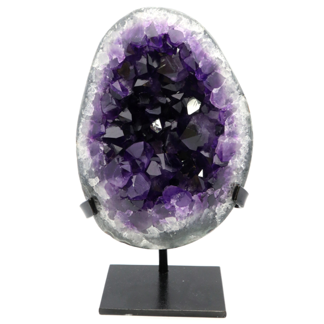 アメジスト クラスター 側面磨き 台座付き エクストラ グレード EX 紫
