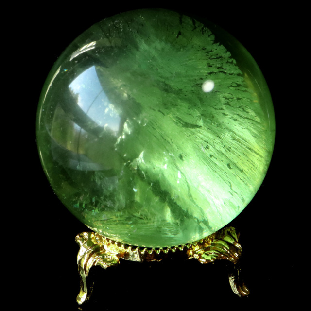 グリーン フローライト AAAAA 丸玉 直径 約51mm 虹入り レインボー