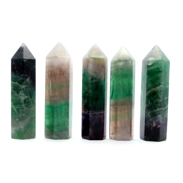 高品質トリプルカラーフローライトポイント♡六角柱♡タワーNo.1667 高品質