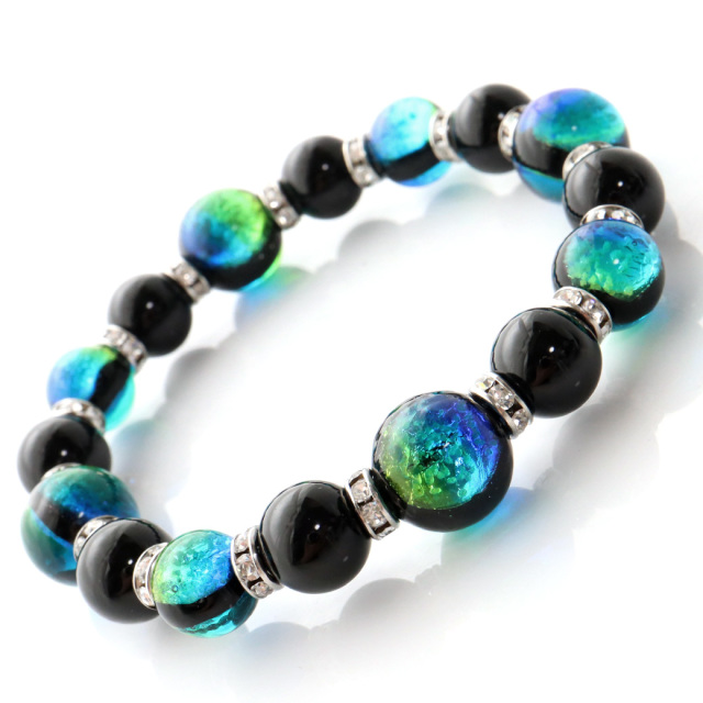 光る ホタルガラス ケラママリン ブレスレット 沖縄 琉球 人気 お土産