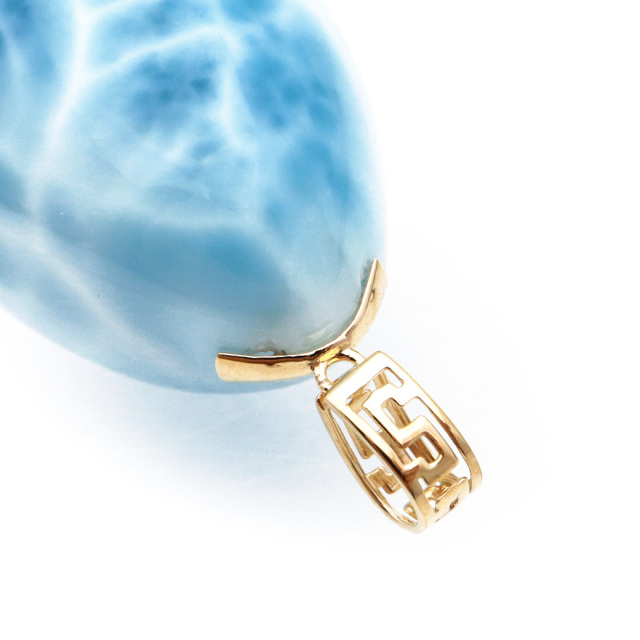 ラリマー ネックレス 天然石 ペンダント 18金 K18 ロイヤルクラス