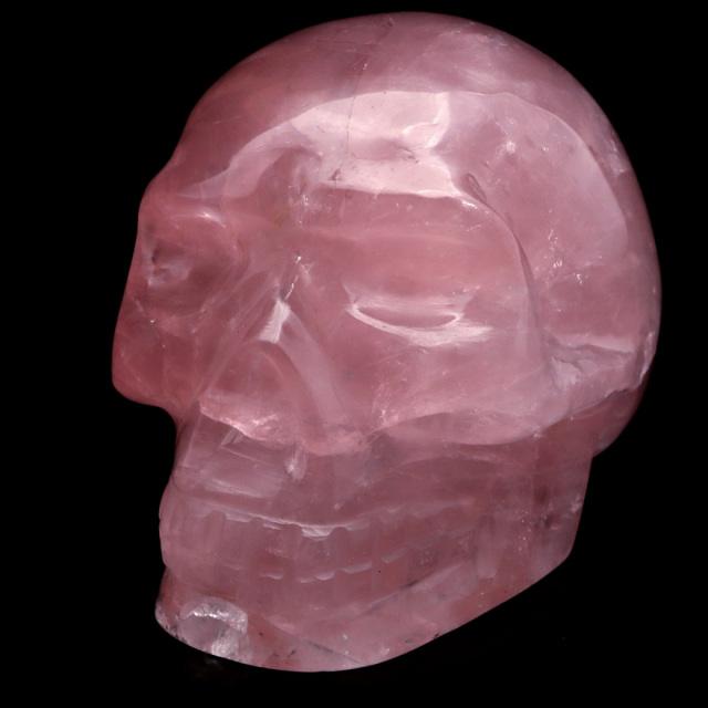 ローズクォーツ スカル 骸骨 置き物 オブジェ ブラジル産 1点もの 571g