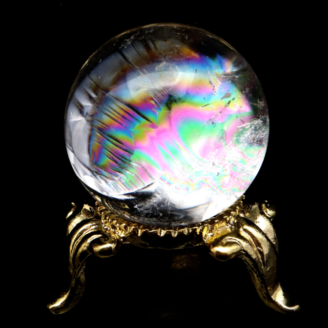 高透明 虹入り天然水晶ルース タンブル レインボー アイリスクォーツ