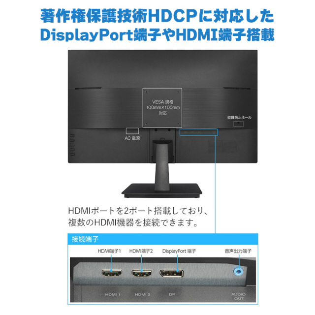液晶ディスプレイ WQHD ワイド 27型 27インチ GH-ELCW27WB-BK HDMI