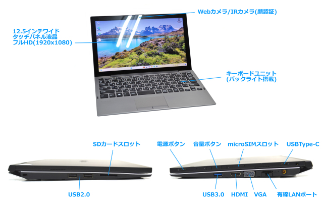 キーボードユニット付 タブレットPC VAIO Pro PA VJPA11C11N 顔認証