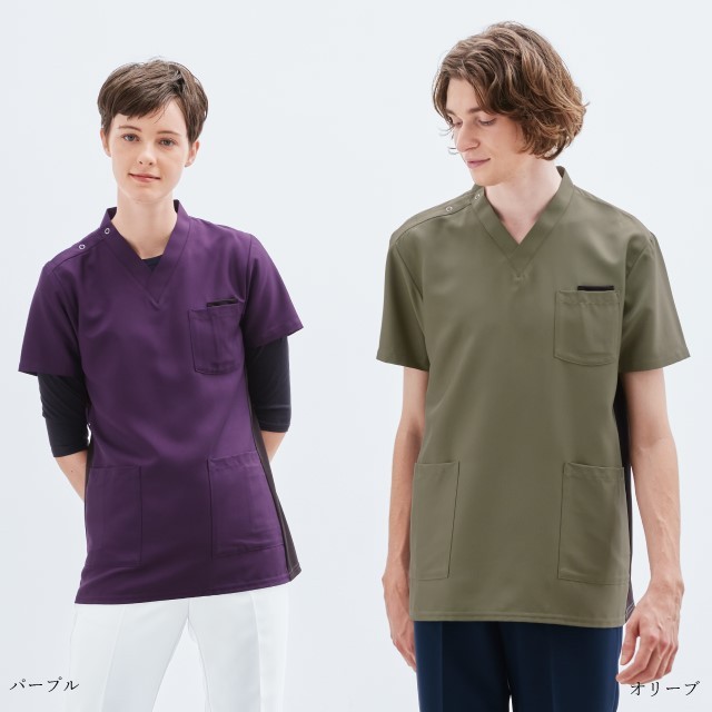 RT5062 ナガイレーベン ナースウェア スクラブ 男女兼用 半袖 PHS
