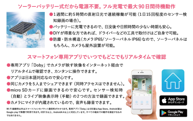 ソーラーバッテリーWi-Fiカメラ AT-740