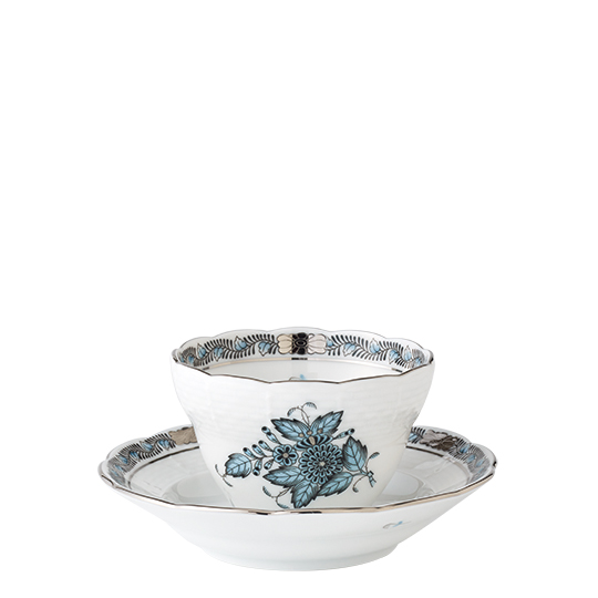 アポニー・ターコイズ・プラチナ] オリエンタルカップ&ソーサー