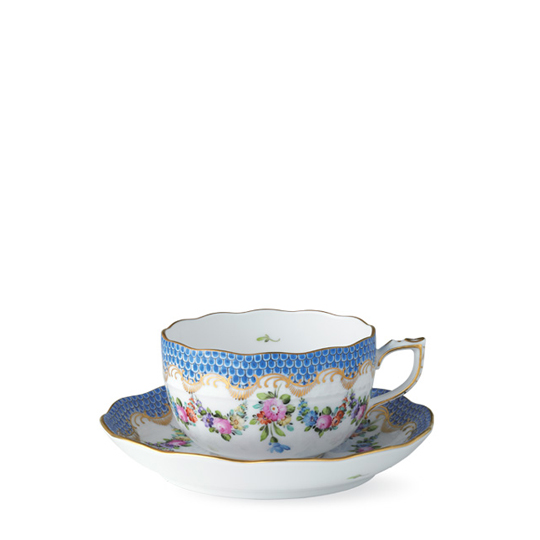 リヒテンシュタイン・ブーケ・ブルースケール] ティーカップ&ソーサー