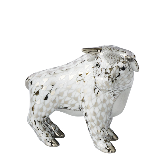 干支置物・うし（プラチナ）