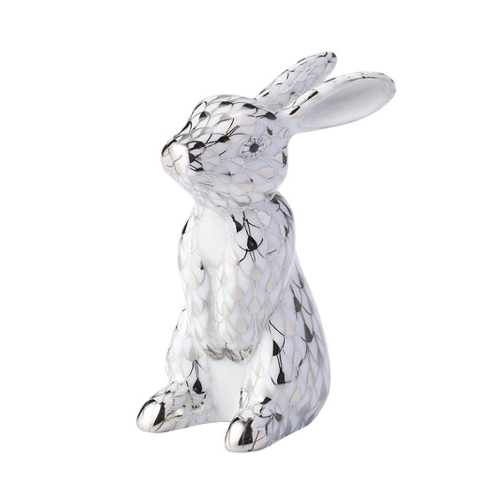 干支置物・うさぎ（プラチナ）