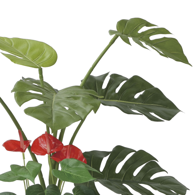 光触媒 光の楽園 モンステラ&アンスリューム 95【インテリア フェイク