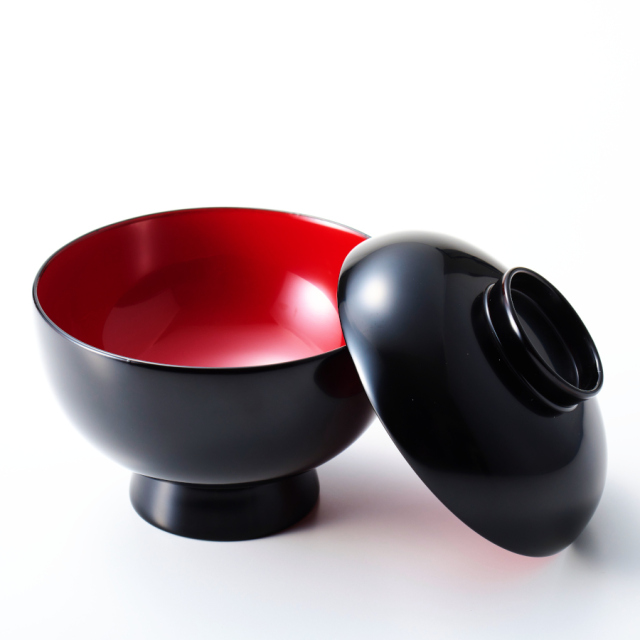 雑煮椀 総朱/黒内朱 木製 漆塗り 漆器の井助