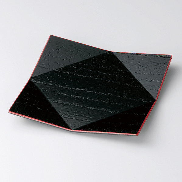 胴張銘々皿 黒 5枚セット 漆塗り・木製 12-06002 漆器の井助