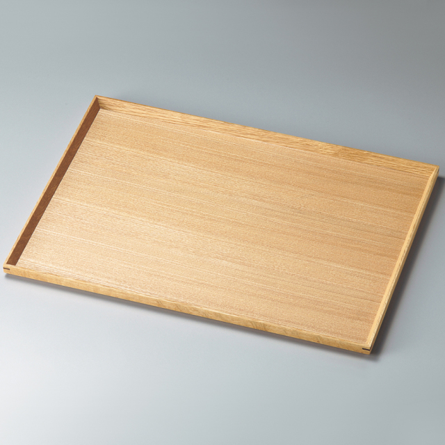 長角盆 14.0 白木塗 木製 12-10505 漆器の井助