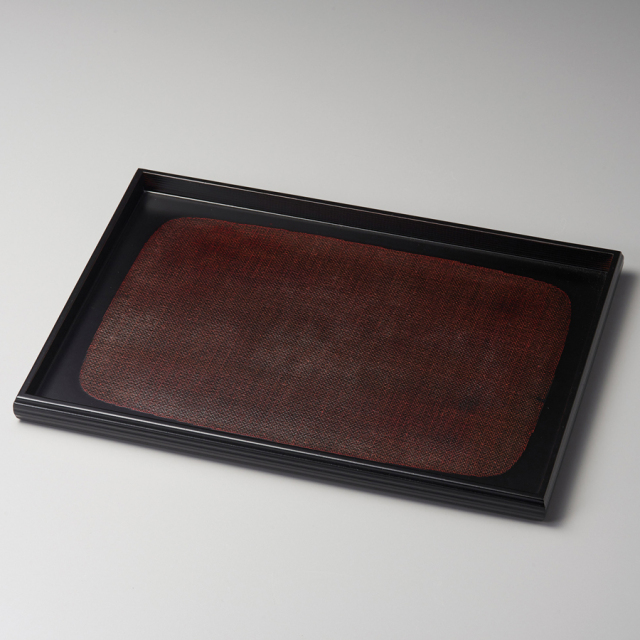 長角卓上膳 11.5 布目 古代朱/曙 木製 ランチョンマット・折敷 12