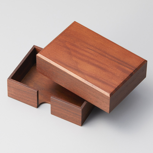 名刺箱 ウォールナット 木製 12-12602 漆器の井助